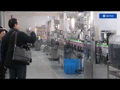 Filling, capping, labeling and packaging production line for tomato sauce