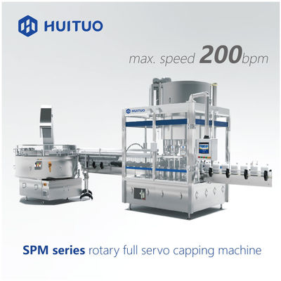 Huituo Rotary 10 Head Full Servo Lotion Pump Capping Machine