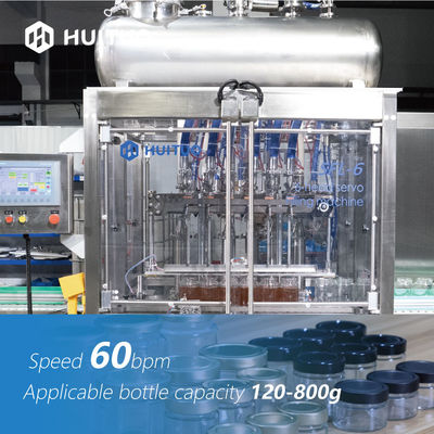 Glass Jar Container With Lid Servo Piston Bottle Filling Machine For Syrup And Honey