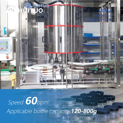 Honey Syrup Glass Jar Bottle Servo Rotary Capping Machine Automatic 6 Head 60bpm