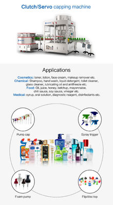 PET Bottle Servo Capping Machine 10 Head For Hand Wash Sanitizer