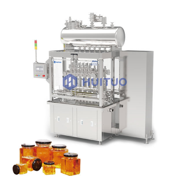 Glass Jar Container With Lid Servo Piston Bottle Filling Machine For Syrup And Honey